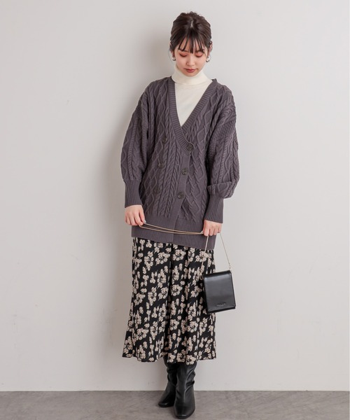 natural couture（ナチュラルクチュール）の「ややマーメイドシンプル花柄スカート（スカート・レディース・ブラック/ベージュ/アイボリー・FREE）」の16枚目の写真