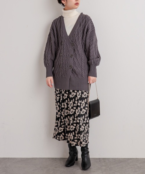 natural couture（ナチュラルクチュール）の「ややマーメイドシンプル花柄スカート（スカート・レディース・ブラック/ベージュ/アイボリー・FREE）」の20枚目の写真