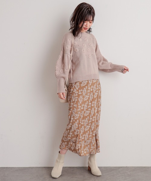 natural couture（ナチュラルクチュール）の「ややマーメイドシンプル花柄スカート（スカート・レディース・ブラック/ベージュ/アイボリー・FREE）」の21枚目の写真