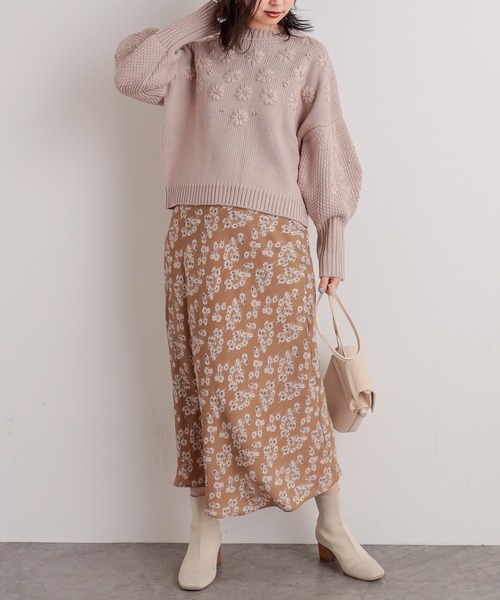 natural couture（ナチュラルクチュール）の「ややマーメイドシンプル花柄スカート（スカート・レディース・ブラック/ベージュ/アイボリー・FREE）」の13枚目の写真