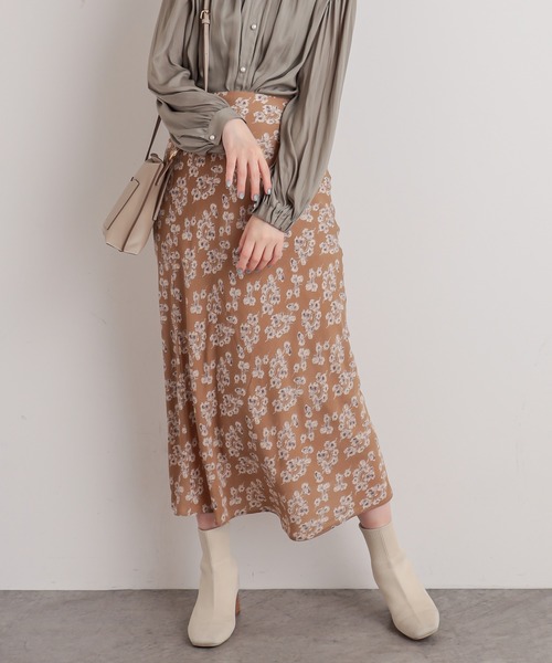 natural couture（ナチュラルクチュール）の「ややマーメイドシンプル花柄スカート（スカート・レディース・ブラック/ベージュ/アイボリー・FREE）」の9枚目の写真