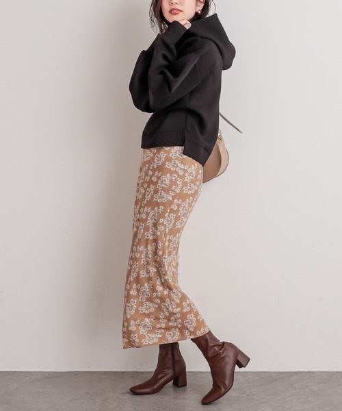 natural couture（ナチュラルクチュール）の「ややマーメイドシンプル花柄スカート（スカート・レディース・ブラック/ベージュ/アイボリー・FREE）」の17枚目の写真