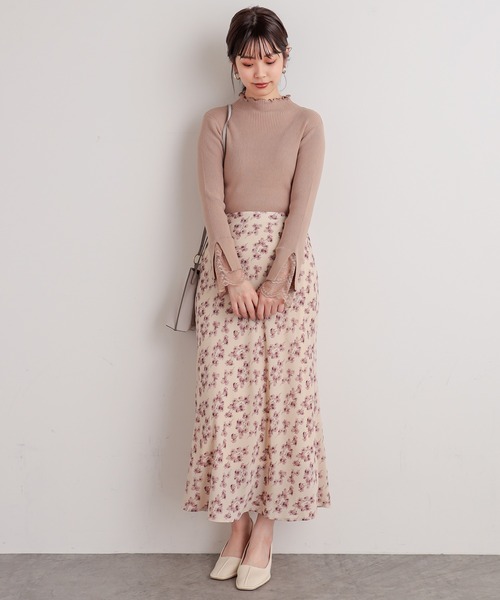 natural couture（ナチュラルクチュール）の「ややマーメイドシンプル花柄スカート（スカート・レディース・ブラック/ベージュ/アイボリー・FREE）」の11枚目の写真