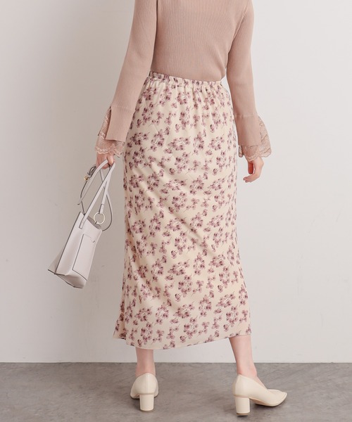 natural couture（ナチュラルクチュール）の「ややマーメイドシンプル花柄スカート（スカート・レディース・ブラック/ベージュ/アイボリー・FREE）」の19枚目の写真