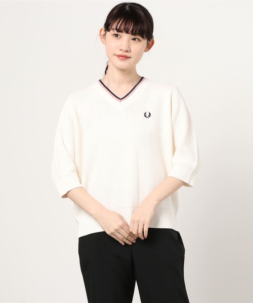 FRED PERRY（フレッドペリー）の「Short Sleeve V Neck Knit