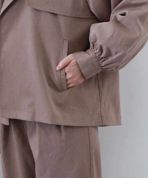 archives（アルシーヴ）の「ＴＲショートトレンチブルゾン（その他アウター・レディース・グリーン/アイボリー/モカ・MEDIUM）」の9枚目の写真