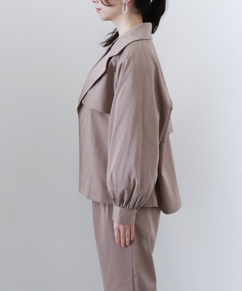 archives（アルシーヴ）の「ＴＲショートトレンチブルゾン（その他アウター・レディース・グリーン/アイボリー/モカ・MEDIUM）」の6枚目の写真