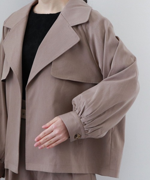 archives（アルシーヴ）の「ＴＲショートトレンチブルゾン（その他アウター・レディース・グリーン/アイボリー/モカ・MEDIUM）」の5枚目の写真