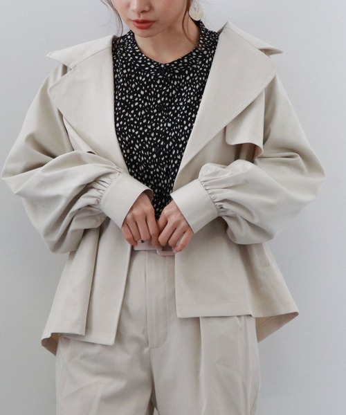 archives（アルシーヴ）の「ＴＲショートトレンチブルゾン（その他アウター・レディース・グリーン/アイボリー/モカ・MEDIUM）」の10枚目の写真