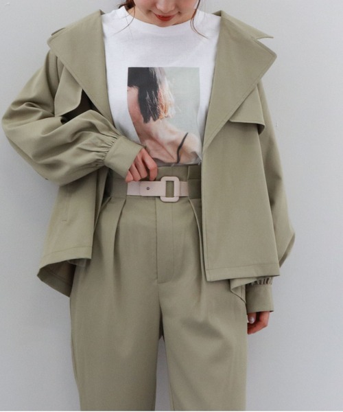 archives（アルシーヴ）の「ＴＲショートトレンチブルゾン（その他アウター・レディース・グリーン/アイボリー/モカ・MEDIUM）」の14枚目の写真