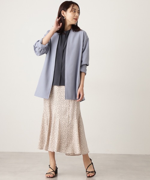 N.（N. Natural Beauty Basic）（エヌエヌナチュラルビューティーベーシック）の「◆ドライポプリンハーフスリーブシャツ（シャツ/ブラウス・レディース・チャコールグレー/オフホワイト/カーキ/ブルー・MEDIUM）」の9枚目の写真