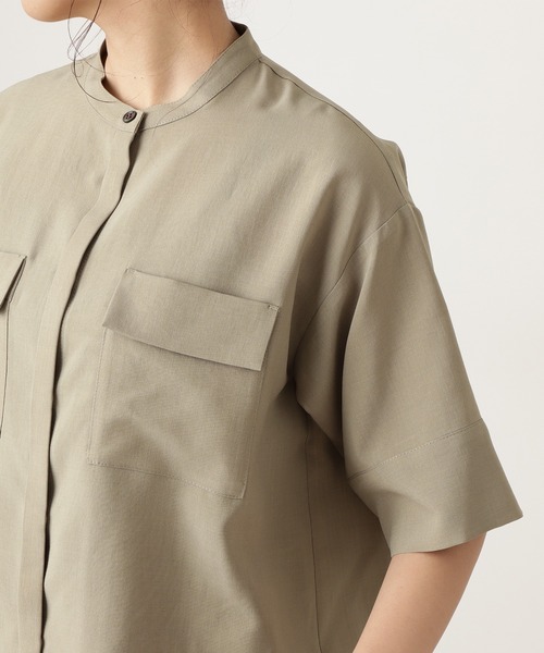 N.（N. Natural Beauty Basic）（エヌエヌナチュラルビューティーベーシック）の「◆ドライポプリンハーフスリーブシャツ（シャツ/ブラウス・レディース・チャコールグレー/オフホワイト/カーキ/ブルー・MEDIUM）」の17枚目の写真