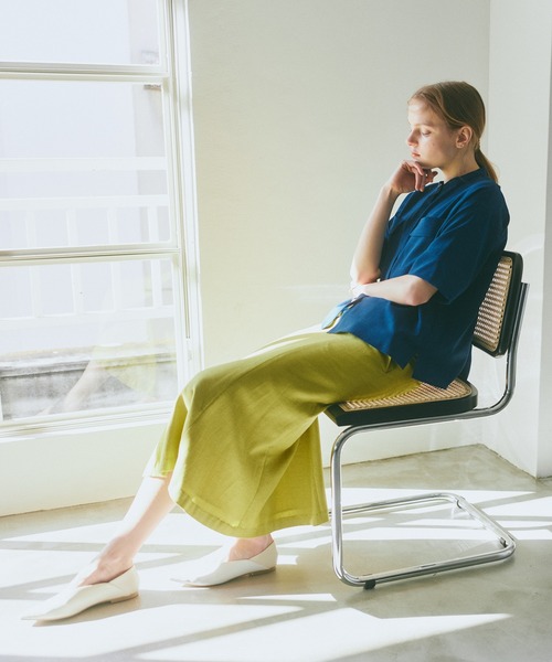 N.（N. Natural Beauty Basic）（エヌエヌナチュラルビューティーベーシック）の「◆ドライポプリンハーフスリーブシャツ（シャツ/ブラウス・レディース・チャコールグレー/オフホワイト/カーキ/ブルー・MEDIUM）」の20枚目の写真