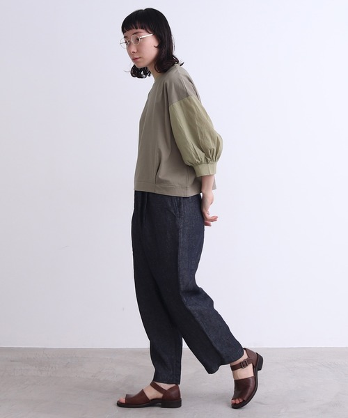 yuni（ユニ ）の「○マーセライズ天竺 パフスリーブプルオーバー
