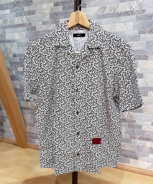 DIESEL◆Tシャツ/S/コットン/マルチカラー/総柄 DIESEL ディーゼル コットンシャツ メンズ 総柄 アットマーク柄