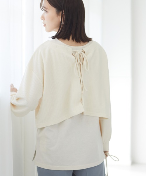 Sugar spoon(シュガースプーン)の「・SUGARSPOON SET2点タンク×プルオーバー *(Tシャツ/カットソー・レディース・モカ/ブラック/アイボリー/オレンジ・FREE)」の2枚目の写真