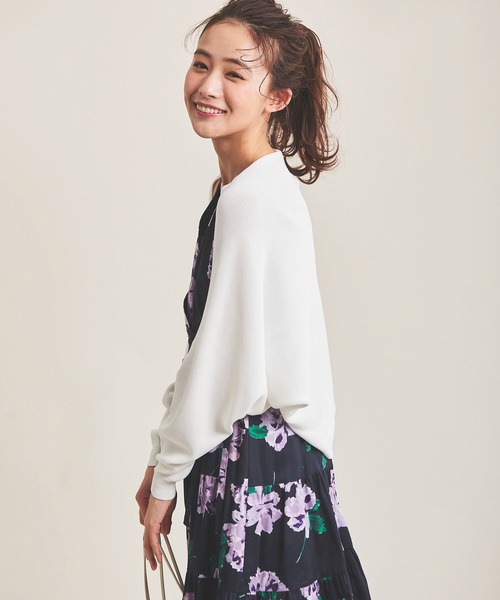 The Virgnia（ザ ヴァージニア）の「サマーボレロカーディガン（ニット/セーター・レディース・ネイビー/オフホワイト・FREE）」の2枚目の写真