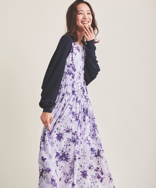 The Virgnia（ザ ヴァージニア）の「サマーボレロカーディガン（ニット/セーター・レディース・ネイビー/オフホワイト・FREE）」の6枚目の写真