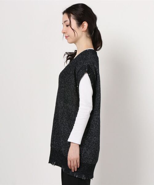 MAISON SPECIAL(メゾンスペシャル)の「コットンブ―クレベスト【MAISON SPECIAL/メゾンスペシャル】(ベスト・レディース・ブラック/パープル・FREE)」の3枚目の写真