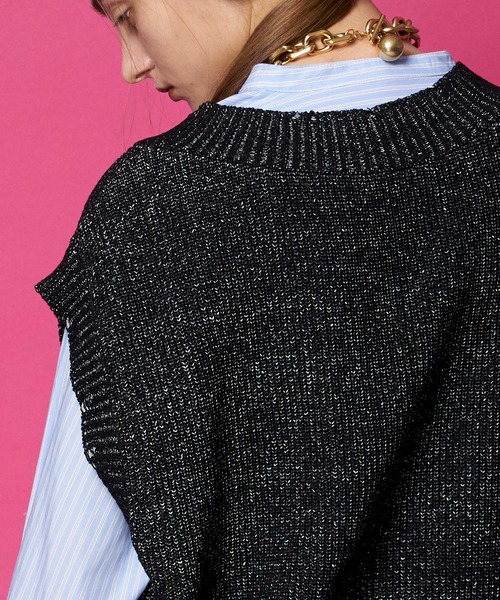 MAISON SPECIAL(メゾンスペシャル)の「コットンブ―クレベスト【MAISON SPECIAL/メゾンスペシャル】(ベスト・レディース・ブラック/パープル・FREE)」の4枚目の写真