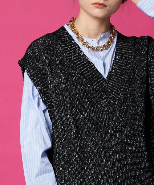 MAISON SPECIAL(メゾンスペシャル)の「コットンブ―クレベスト【MAISON SPECIAL/メゾンスペシャル】(ベスト・レディース・ブラック/パープル・FREE)」の5枚目の写真