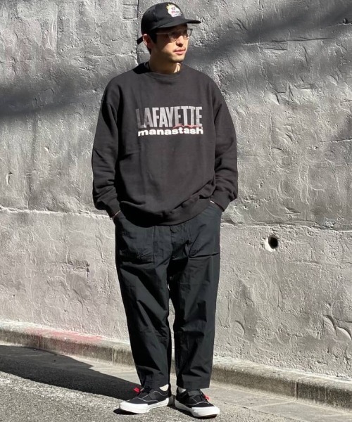 MANASTASH（マナスタッシュ）の「MANASTASH×LFYT/マナスタッシュ×エルエフワイティー　HEMP LOGO CREW SWEAT（スウェット・メンズ・ラベンダー/ブラック/カーキ・MEDIUM/LARGE/X-LARGE）」の6枚目の写真