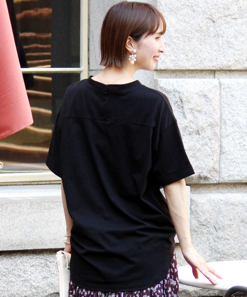 ElegChic(エレグシック)の「コットンバックボタンカットソー(Tシャツ/カットソー・レディース・カーキ/オフホワイト/ブラック/グレー・M/XL)」の9枚目の写真