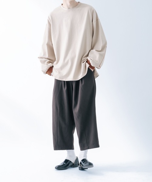 epnok(エプノック)の「ステッチワークロンT(Tシャツ/カットソー・メンズ・モカ/グレイッシュベージュ/グレイッシュブルー・SMALL/MEDIUM/LARGE)」の5枚目の写真