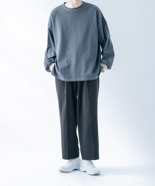 epnok(エプノック)の「ステッチワークロンT(Tシャツ/カットソー・メンズ・モカ/グレイッシュベージュ/グレイッシュブルー・SMALL/MEDIUM/LARGE)」の12枚目の写真