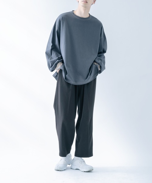 epnok(エプノック)の「ステッチワークロンT(Tシャツ/カットソー・メンズ・モカ/グレイッシュベージュ/グレイッシュブルー・SMALL/MEDIUM/LARGE)」の13枚目の写真