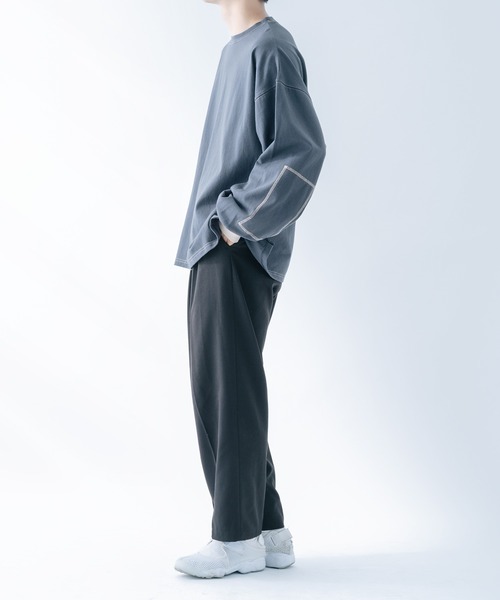 epnok(エプノック)の「ステッチワークロンT(Tシャツ/カットソー・メンズ・モカ/グレイッシュベージュ/グレイッシュブルー・SMALL/MEDIUM/LARGE)」の15枚目の写真