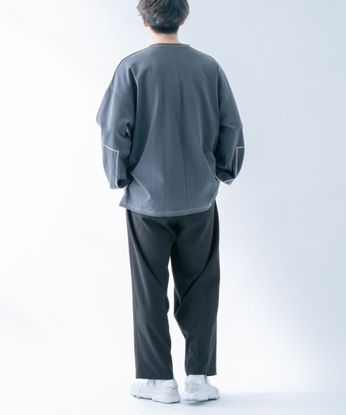 epnok(エプノック)の「ステッチワークロンT(Tシャツ/カットソー・メンズ・モカ/グレイッシュベージュ/グレイッシュブルー・SMALL/MEDIUM/LARGE)」の16枚目の写真