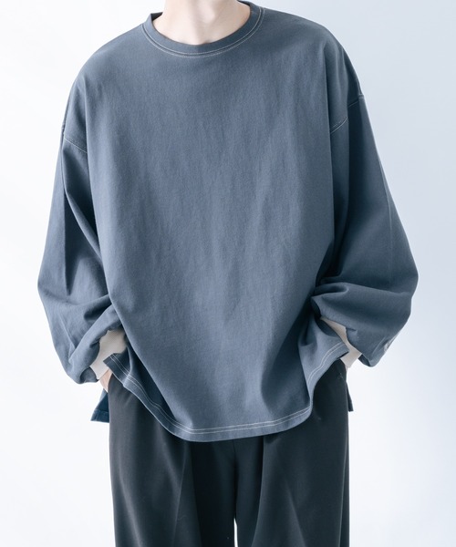 epnok(エプノック)の「ステッチワークロンT(Tシャツ/カットソー・メンズ・モカ/グレイッシュベージュ/グレイッシュブルー・SMALL/MEDIUM/LARGE)」の18枚目の写真