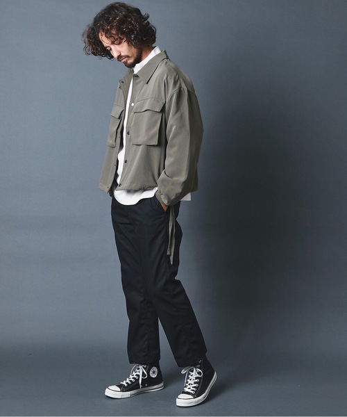 THE TWENTYSEVEN(ザ トゥエンティーセブン)の「The TWENTYSEVEN:STRETCH BIGPOCKET BLOUSON ストレッチ ビックポケット ブルゾン(ミリタリージャケット・メンズ・ブラック/グレイッシュベージュ/オリーブ/チェック・M/L)」の16枚目の写真