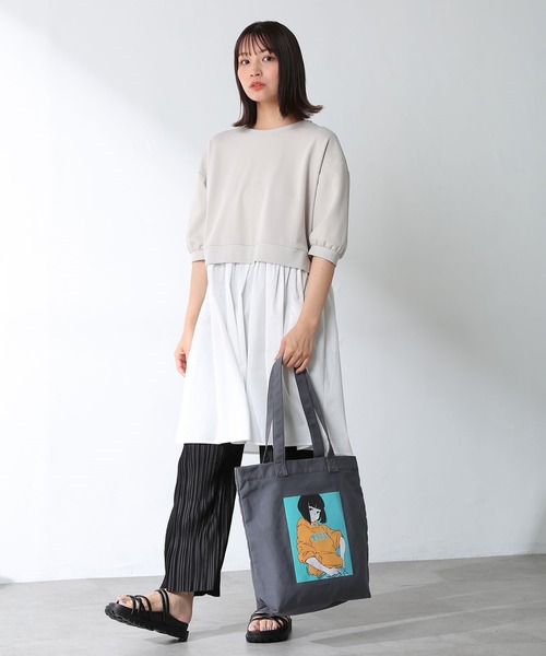 Honeys（ハニーズ）の「レイヤード風チュニック（チュニック・レディース・ブラック/モカ/ブルー系その他/グレイッシュベージュ・S/M/L）」の16枚目の写真