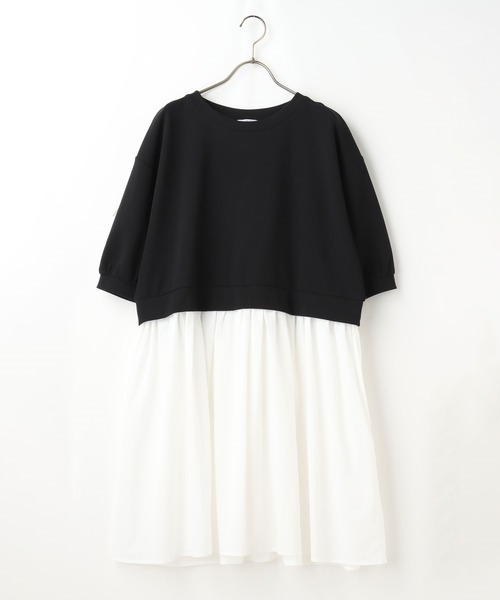 Honeys（ハニーズ）の「レイヤード風チュニック（チュニック・レディース・ブラック/モカ/ブルー系その他/グレイッシュベージュ・S/M/L）」の9枚目の写真