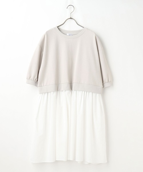 Honeys（ハニーズ）の「レイヤード風チュニック（チュニック・レディース・ブラック/モカ/ブルー系その他/グレイッシュベージュ・S/M/L）」の7枚目の写真