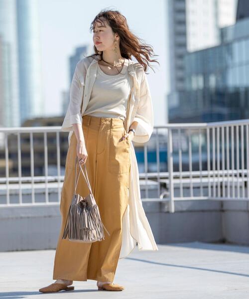 coen（コーエン）の「シアーロングシャツワンピース（ワンピース・レディース・ライラック/ナチュラル/ダークグレー・LARGE/MEDIUM）」の8枚目の写真