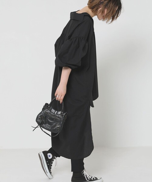 Sig FREAK'S STORE（シグフリークスストア）の「バックロング ボリュームスリーブブラウス（シャツ/ブラウス・レディース・ブラック/ホワイト/ベージュ・ﾌﾘ-）」の10枚目の写真