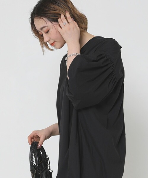 Sig FREAK'S STORE（シグフリークスストア）の「バックロング ボリュームスリーブブラウス（シャツ/ブラウス・レディース・ブラック/ホワイト/ベージュ・ﾌﾘ-）」の13枚目の写真