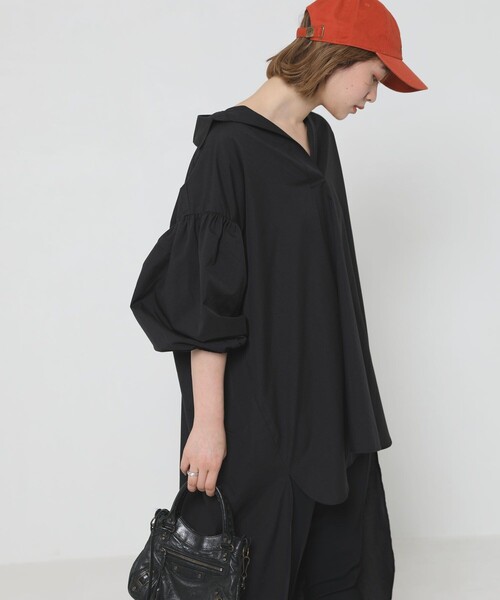 Sig FREAK'S STORE（シグフリークスストア）の「バックロング ボリュームスリーブブラウス（シャツ/ブラウス・レディース・ブラック/ホワイト/ベージュ・ﾌﾘ-）」の22枚目の写真