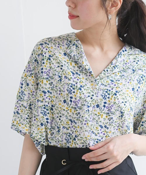 rps（アールピーエス）の「開襟シャツ（シャツ/ブラウス・レディース・オフホワイト/ブラック/ブラック系その他2/ミント/ピンク/グリーン・M）」の2枚目の写真