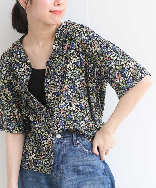 rps（アールピーエス）の「開襟シャツ（シャツ/ブラウス・レディース・オフホワイト/ブラック/ブラック系その他2/ミント/ピンク/グリーン・M）」の4枚目の写真