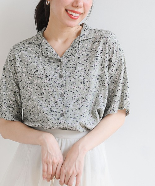 rps（アールピーエス）の「開襟シャツ（シャツ/ブラウス・レディース・オフホワイト/ブラック/ブラック系その他2/ミント/ピンク/グリーン・M）」の6枚目の写真