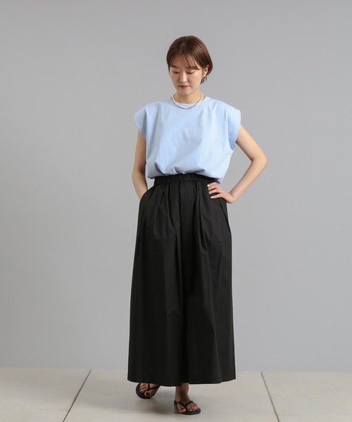 DouDou（ドゥドゥ）の「パワショルT（Tシャツ/カットソー・レディース・チャコールグレー/オフホワイト/ブルー・FREE）」の8枚目の写真