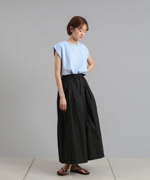 DouDou（ドゥドゥ）の「パワショルT（Tシャツ/カットソー・レディース・チャコールグレー/オフホワイト/ブルー・FREE）」の10枚目の写真