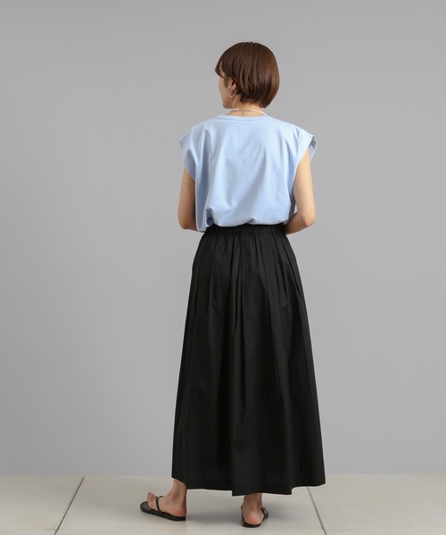 DouDou（ドゥドゥ）の「パワショルT（Tシャツ/カットソー・レディース・チャコールグレー/オフホワイト/ブルー・FREE）」の11枚目の写真