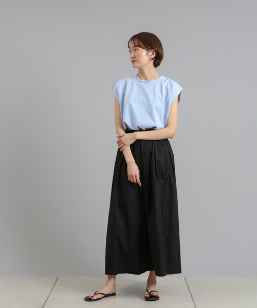 DouDou（ドゥドゥ）の「パワショルT（Tシャツ/カットソー・レディース・チャコールグレー/オフホワイト/ブルー・FREE）」の12枚目の写真