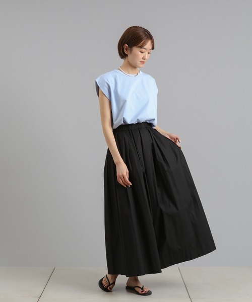 DouDou（ドゥドゥ）の「パワショルT（Tシャツ/カットソー・レディース・チャコールグレー/オフホワイト/ブルー・FREE）」の13枚目の写真