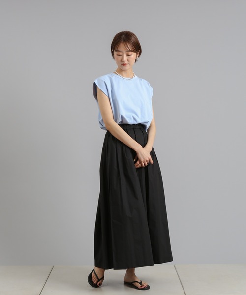 DouDou（ドゥドゥ）の「パワショルT（Tシャツ/カットソー・レディース・チャコールグレー/オフホワイト/ブルー・FREE）」の15枚目の写真